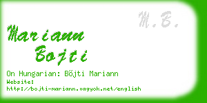 mariann bojti business card